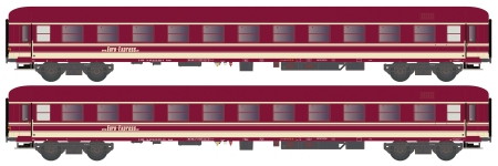 Hobbytrain H22211 - N - 2-tlg. Set Liegewagen, Euro-Express, Ep. VI - Set 2